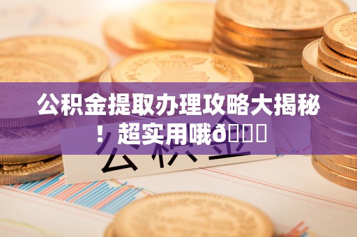 麻江公积金提取办理攻略大揭秘！超实用哦😉